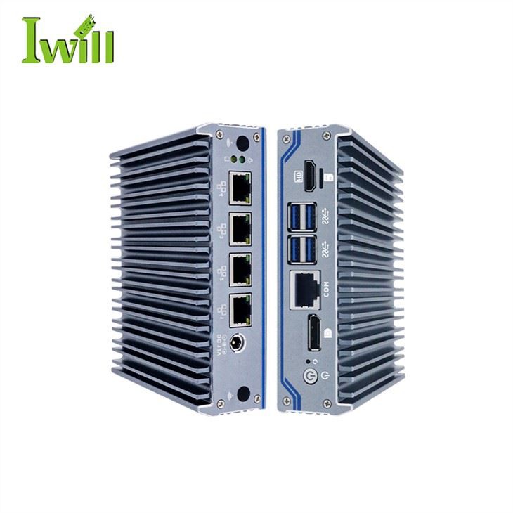 Ordinateur sans ventilateur J4125 Mini PC 4 LAN